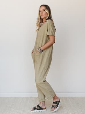 Posy Jumpsuit - Faded Olive L / Faded Olive
