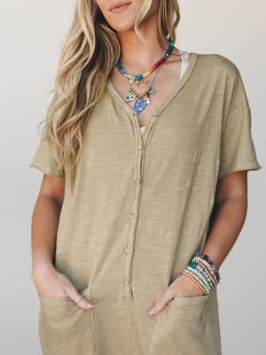 Posy Jumpsuit - Faded Olive L / Faded Olive