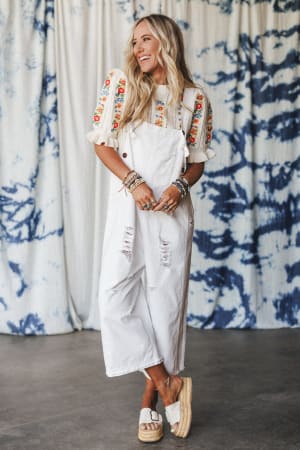 High Hopes Slouchy Denim Overalls: undefined