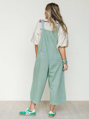 High Hopes Slouchy Denim Overalls - Sage L