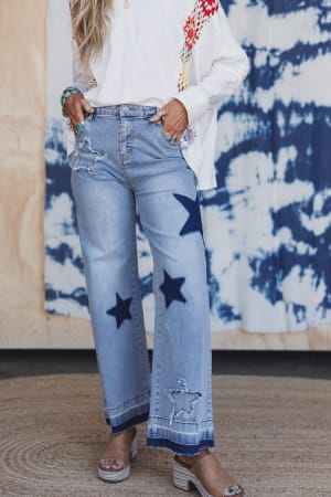 Andromeda Star Patch Jeans: undefined