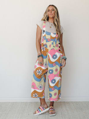 High Hopes Slouchy Denim Overalls - Pink Blue S / Pink Blue