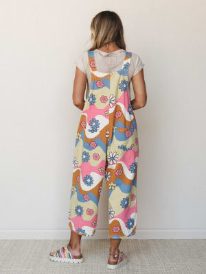 High Hopes Slouchy Denim Overalls - Pink Blue S / Pink Blue