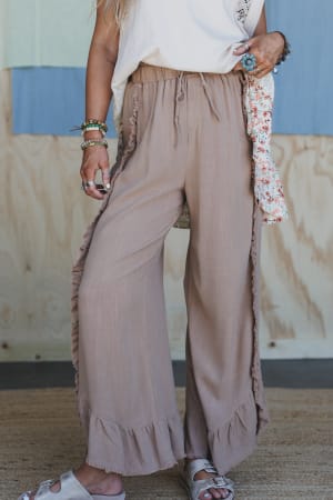 Zhara Ruffle Hem Pants: undefined