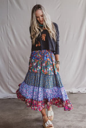 Tatjana Printed Maxi Skirt: undefined