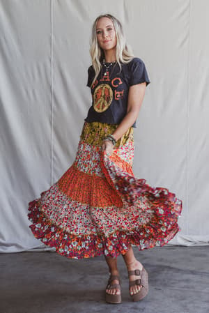 tatjana-printed-maxi-skirt-orange/Orange