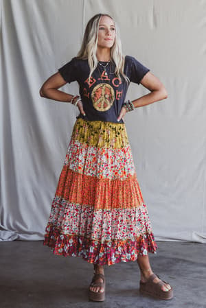 tatjana-printed-maxi-skirt-orange/Orange