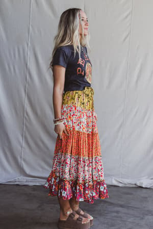 tatjana-printed-maxi-skirt-orange/Orange