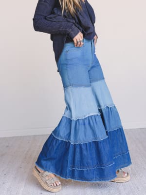 Tiered For Adventure Flare Jeans: undefined