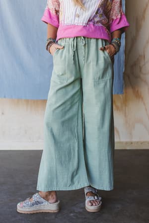 dream-awake-wide-leg-pants-sage/Green