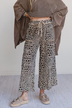 Lucky One Animal Print Cargo Pants: undefined