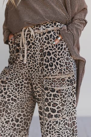 lucky-one-animal-print-cargo-pants-mocha/Mocha