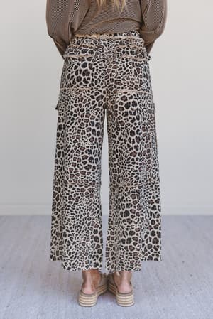 lucky-one-animal-print-cargo-pants-mocha/Mocha