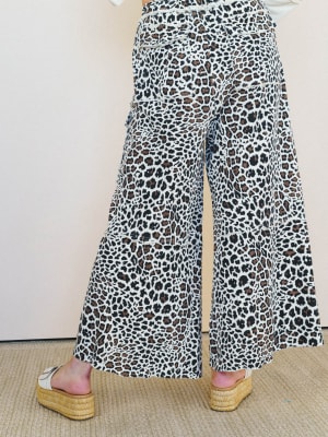 Lucky One Animal Print Cargo Pants - Natural L / Brown