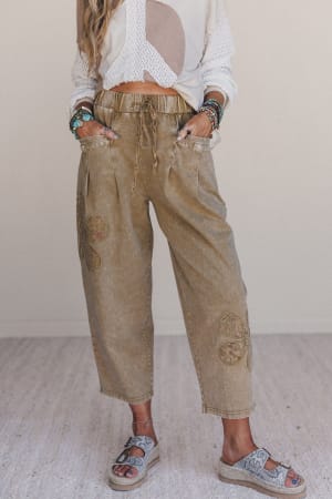 Flower Grove Barrel Pants: undefined