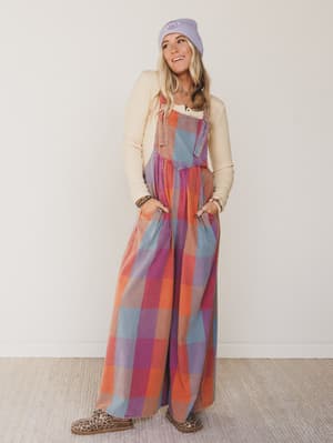 delyah-plaid-pattern-overalls-multi/Multi