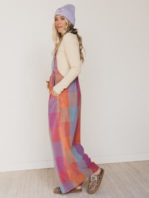 delyah-plaid-pattern-overalls-multi/Multi