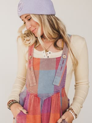 delyah-plaid-pattern-overalls-multi/Multi
