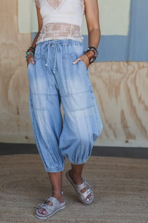 Worn Wild Cinched Denim Pants: undefined