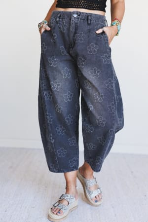 Blossom Trail Barrel Jeans: undefined
