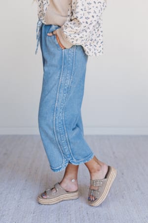 So Comfy Denim Wide Leg Pants: undefined