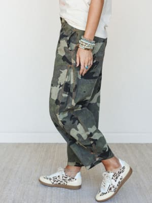 Sun Trails Camo Pants - Olive Grey L / Olive Grey