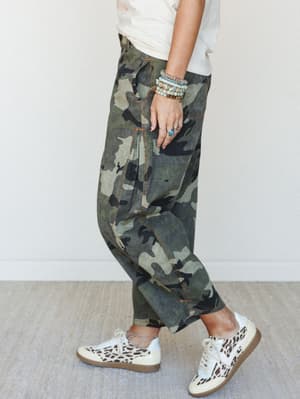 Sun Trails Camo Pants - Olive Grey L / Olive Grey