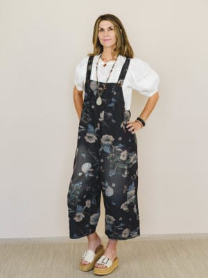 High Hopes Slouchy Denim Overalls - Black Denim L / Black Denim