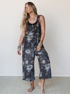 High Hopes Slouchy Denim Overalls - Black Denim L / Black Denim