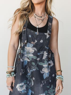 High Hopes Slouchy Denim Overalls - Black Denim L / Black Denim