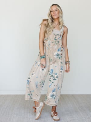 High Hopes Slouchy Denim Overalls - Mocha S / Mocha