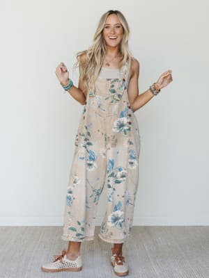 High Hopes Slouchy Denim Overalls - Mocha S / Mocha