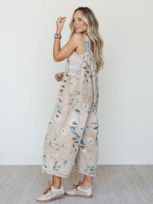 High Hopes Slouchy Denim Overalls - Mocha S / Mocha