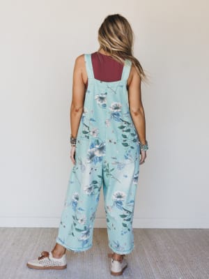 High Hopes Slouchy Denim Overalls- Mint M / Mint