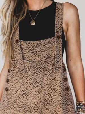 High Hopes Slouchy Denim Overalls - Mocha Brown M / Mocha Brown