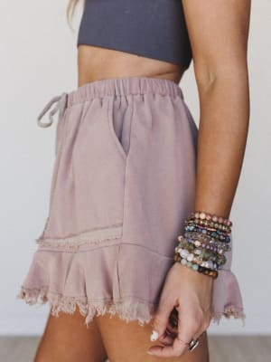 Jane Frayed Shorts - Mocha L / Mocha