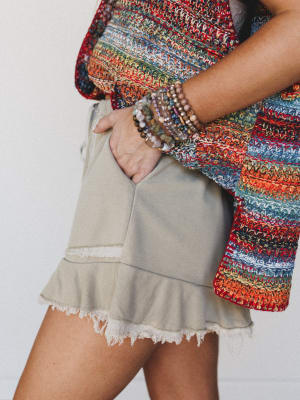 Jane Frayed Shorts - Olive L / Olive
