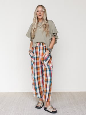 Wild Roams Pants
- Rose Teal L / Rose Teal