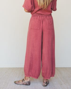 Pure Soul Linen Pants - Boho Red L / Boho Red