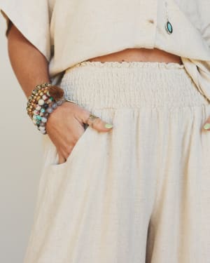 Pure Soul Linen Pants - Oatmeal L / Oatmeal