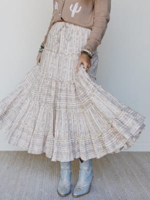 Frolic Fancy Maxi Skirt - Latte L / Latte