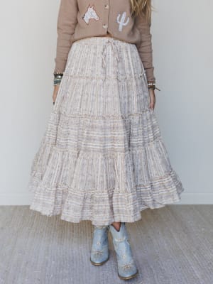 Frolic Fancy Maxi Skirt - Latte L / Latte