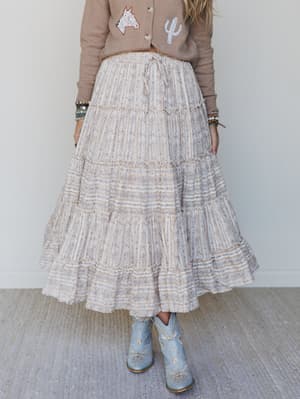 Frolic Fancy Maxi Skirt - Latte L / Latte