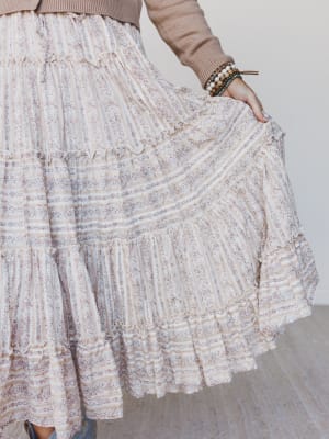 Frolic Fancy Maxi Skirt - Latte L / Latte
