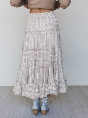 Frolic Fancy Maxi Skirt - Latte L / Latte