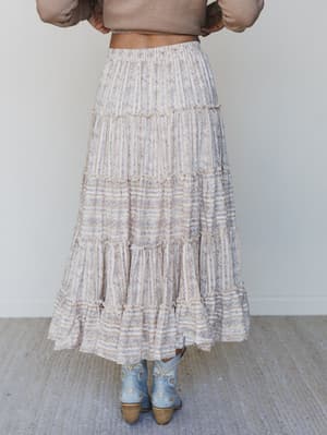 Frolic Fancy Maxi Skirt - Latte L / Latte