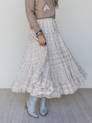 Frolic Fancy Maxi Skirt - Latte L / Latte