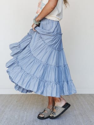 Twirling Affairs Maxi Skirt - Blue L / Blue