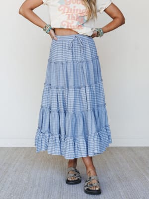 Twirling Affairs Maxi Skirt - Blue L / Blue