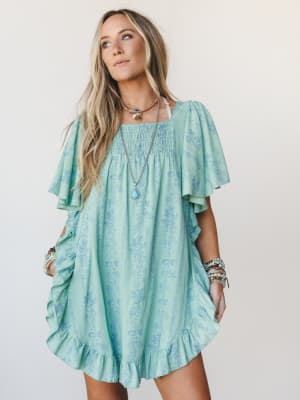 Goldie Floral Romper - Sage S / Sage
